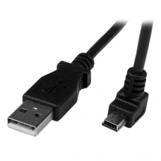 StarTech.com Cable Adaptador 2m USB A Macho a Mini USB B Macho Acodado en Ángulo hacia Abajo - Negro - Cable USB - USB (M) a mini USB tipo B (M) - USB 2.0 - 2 m - conector de 90°, moldeado - negro