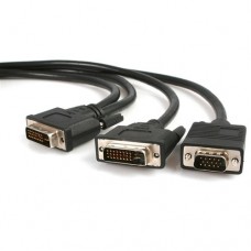 StarTech.com Cable de 1,8m Multiplicador de Vídeo DVI-I Macho a DVI-D Macho y HD15 VGA Macho para Monitor - Splitter Divisor de Señal - Separador DVI - DVI-I (M) a HD-15 (VGA), DVI-D (M) - 1.8 m - tornillos de mariposa - negro