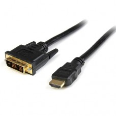 StarTech.com 3 ft HDMI to DVI-D Cable - HDMI to DVI Adapter / Converter Cable - 1x DVI-D Male, 1x HDMI Male - Black, 3 feet (HDDVIMM3) - Cable de vídeo - HDMI/DVI - DVI-D (M) a HDMI (M) - 90 cm - blindado - negro - para P/N: BNDDKT30CAHV, HDVGADP2HD, MSTC