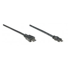 Cable mini hdmi a hdmi MANHATTAN 304955 - 1, 8 m, Mini-HDMI, Mini-HDMI, Macho/Macho, Negro