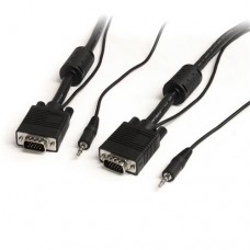 StarTech.com 25 ft Coax High Resolution Monitor VGA Cable with Audio - Cable VGA - HD-15 (VGA), miniconector estéreo (M) a HD-15 (VGA), miniconector estéreo (M) - 7.6 m - negro - para P/N: CDP2VGA, CDP2VGAFC