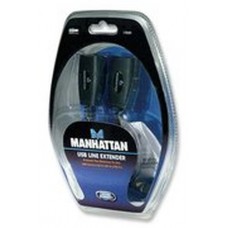 Cable USB - Extensor USB MANHATTAN - USB A / RJ45, USB A / RJ45, Macho/hembra, Negro