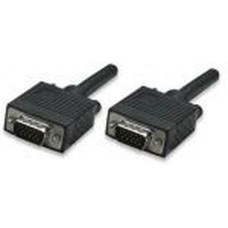 Cable VGA - HD15 MANHATTAN - 15 m, VGA (D-Sub), VGA (D-Sub), Macho/Macho, Negro