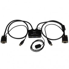 StarTech.com Switch Conmutador KVM de Cable con 2 Puertos VGA USB Alimentado por USB con Interruptor Remoto - Conmutador KVM - 2 x KVM port(s) - 1 usuario local - sobremesa
