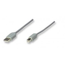 Cable USB MANHATTAN 341028 - USB B, USB B, Macho/Macho, 4, 5 m, Gris