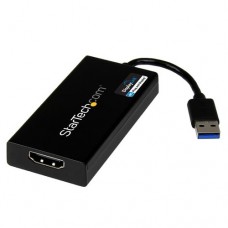 StarTech.com USB 3.0 to HDMI Adapter - DisplayLink Certified - 4K 30Hz - Conversor de interfaz de vídeo - Conforme a la TAA - HDMI / USB - USB Tipo A (M) a HDMI (H) - 20 cm - negro - audio + alimentación USB - para P/N: HDDVIMM3, HDMM12, HDMM15, HDMM1MP, 