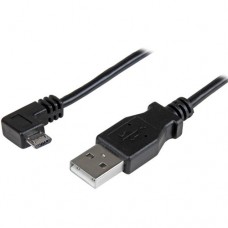 StarTech.com Cable de 2m Micro USB con conector acodado a la derecha - Cable de Carga y Sincronización - Cable USB - Micro-USB tipo B (M) a USB (M) - USB 2.0 - 2 m - moldeado, conector en ángulo derecho - negro - para P/N: USB2PCARBK, USB2PCARBKS, USBEXTA