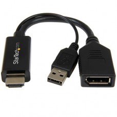 StarTech.com Conversor HDMI a DisplayPort 4K con Alimentación por USB - Adaptador - Vídeo conversor - HDMI - DisplayPort - negro