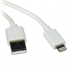 CABLE USB DE SINC/CARGA C/ CONECTOR LIGHTNING BLANCO  0.91M.  
