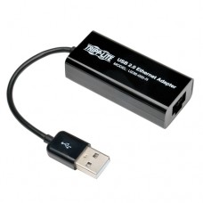 Tripp Lite USB 2.0 Hi-Speed to Gigabit Ethernet NIC Network Adapter White 10/100 Mbps - Adaptador de red - USB 2.0 - 10/100 Ethernet - negro