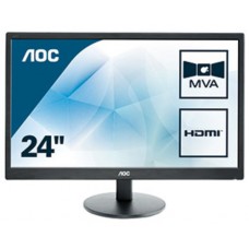 Monitor AOC M2470SWH - 23.6 pulgadas, 250 cd / m², 1920 x 1080 Pixeles, 5 ms, Negro
