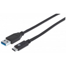 CABLE MANHATTAN USB 3.1, GEN 2, A MACHO/ C MACHO, 10 GBPS, 1 M, NEGRO