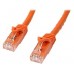 StarTech.com 3m Orange Gigabit Snagless RJ45 UTP Cat6 Patch Cable - 3 m Patch Cord - Ethernet Patch Cable - RJ45 Male to Male Cat 6 Cable (N6PATC3MOR) - Cable de interconexión - RJ-45 (M) a RJ-45 (M) - 3 m - UTP - CAT 6 - moldeado, sin enganches - naranja