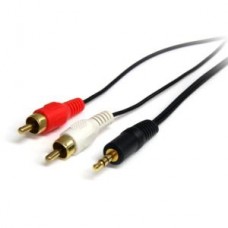 StarTech.com Cable de 1,8m de Audio Estéreo - 3,5mm a 2x RCA - Cable de audio - miniconector estéreo (M) a RCA x 2 (M) - 1.83 m - negro - para P/N: HD202A, PEXHDCAP60L2, ST121HDBTSC, ST12MHDLNHK, ST12MHDLNHR, ST222HDBT, VID2HDCON2