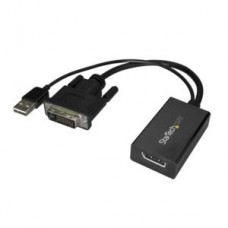 StarTech.com Adaptador DVI a DisplayPort Alimentado por USB - Conversor DVI a DisplayPort - Convertidor DVI-D a DP - 1920x1200 - Adaptador de pantalla - enlace doble - DVI-D (M) a DisplayPort (H) - alimentación USB