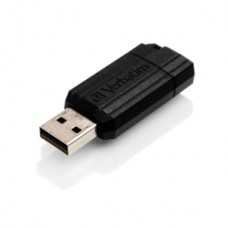 MEMORIA USB 2.0 64GB RETRACTIL PINSTRIPE NEGRO VERBATIM           