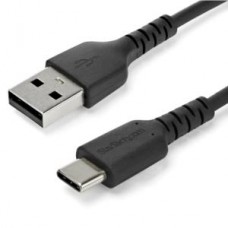 StarTech.com 2m USB A to USB C Charging Cable - Durable Fast Charge & Sync USB 2.0 to USB Type C Data Cord - Aramid Fiber M/M 60W Black - Cable USB - USB (M) recto a USB-C (M) recto - Thunderbolt 3 / USB 2.0 - 2 m - negro