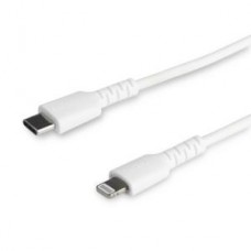 StarTech.com Cable de 1m Lightning a USB-C - Certificado MFI - Adaptador USB Tipo C a Lightning - Blanco (RUSBCLTMM1MW) - Cable Lightning - Lightning (M) a USB-C (M) - 1 m - blanco - para Apple iPad/iPhone/iPod (Lightning)