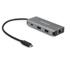 StarTech.com Hub USB-C 10Gbps de 3 Puertos con Puerto de Red Ethernet - 2x USB-A y 1x USB-C - (HB31C2A1CGB) - Hub - 1 x USB-C + 2 x USB 3.1 + 1 x 10/100/1000 - sobremesa