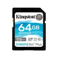 KINGSTON MEMORIA 64GB SDXC CANVAS GO PLUS C10 UHS-I U3 V30    