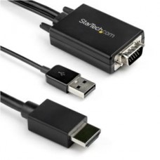 CABLE ADAPTADOR DE VGA A HDMI DE 2M - CON AUDIO VíA USB - 1080P  