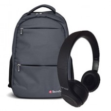 BACKPACK WARRIOR GRIS 15.6 + AUDIFONOS BLUETOOTH CLASSIC.     