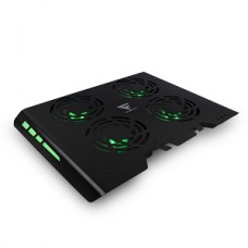 BASE ENFRIADORA GAME FACTOR CPG400 4 VENT RGB, USB, ALUMINIO, NEGRO