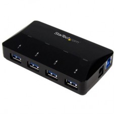 Concentrador USB T53004U1C StarTech.com - USB 3.0 de 4 Puertos - Hub con Puertos de Carga y Sincronización - 1 Puerto de 2.4A