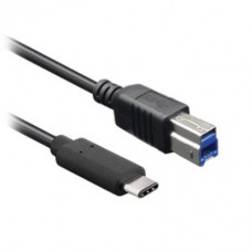 Cable USB V3.0  BROBOTIX 170302 - USB C, USB B, 1 m, Negro