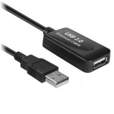 Cable USB V2.0 Extensión Activa BROBOTIX 6000670 - 5 m, Negro