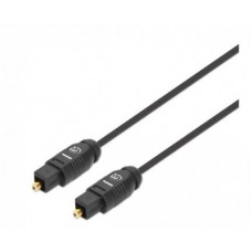 Cable de Audio Digital Optico Toslink MANHATTAN 356084 - 3 m, Macho / Macho, Negro