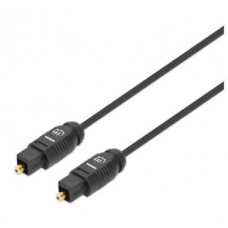 Cable de Audio Digital Optico Toslink  MANHATTAN 356060 - 1 m, Macho / Macho, Negro