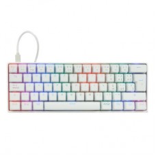 Teclado Mecánico 60  Game Factor KBG560-WH - Rgb, Teclas Extras Pink Intercambiables, Red Switch, Usb Blanco