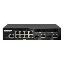 SWITCH QNAP QSW-M2108R-2C, 10 PUERTOS / 8 LAN DE 2,5 GBS,  2 PTS 10GBE/SFP+  /CAPA 2/PARA RACK /ADMINISTRACION WEB