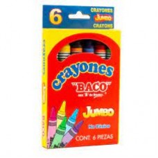 Crayón Baco Redondo Jumbo caja con 6 piezas CY004/65476 -