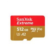 MEMORIA SANDISK EXTREME 512GB MICRO SDXC 190MB/S 4K CLASE 10 A2 V30 C/ADAPTADOR