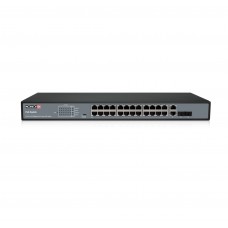 Switch Provision ISR PoES-24370C+2Com Poe 24 Canales - 370W, 24 Puertos 10/100Mbps + 2 Puertos SFP