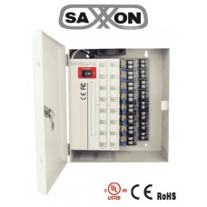 SAXXON PSU1220D16H- Fuente de Poder Profesional de 11 a 15 vcd/ Para 16 Camaras Hasta 4k/ 1.25 Amperes por Canal/ Protección contra Sobrecargas -