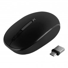 Mouse Inalámbrico negro silencioso con receptor doble USB C+USB A PC-045175 -