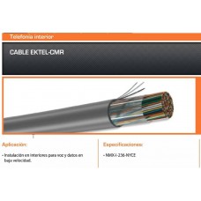Cable EKTEL CONDUMEX 660575 2 pares 24 AWG - CMR blanco, carrete 305 mts
