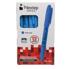 Resaltador Nextep NE-084Z Tipo Pluma color Azul punta Cincel con 12 piezas -