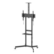 Soporte TV tipo carro - 37 a 70, hasta 70 kg (154 lb), inclinación de -10 a 5°, repisas para cámara y AV, Ruedas con frenos y PVC, MANHATTAN 462716