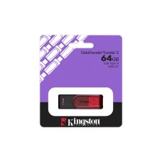 MEMORIA USB KINGSTON DATATRAVELER EXODIA S 64GB 3.0 GEN 1 TAPA GIRATORIA RED -