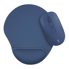 Kit de Mouse Inalámbrico Bluetooth 2.4GHz + Tapete Bonet Color: Azul Indigo | PERFECT CHOICE -