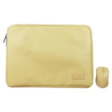 Kit de Mouse Inalámbrico + Funda para Laptop 15.6 pulgadas Cannoli Color: Taupe | PERFECT CHOICE -