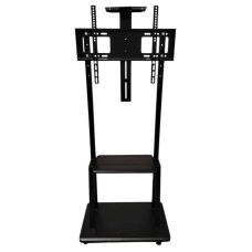Pedestal con ruedas - para TVs de 37 a 80, acero laminado SPCC, acabado en negro, VESA 600x400mm, carga hasta 100 lbs (45 kg).