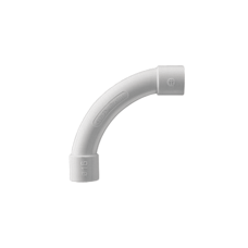 Curva de radio estrecho para tubería rígida, recomendado para cables de datos, PVC Auto-extinguible, de 40 mm (1 1/2
